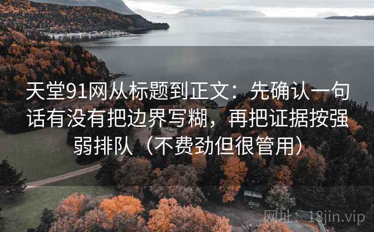 天堂91网从标题到正文：先确认一句话有没有把边界写糊，再把证据按强弱排队（不费劲但很管用）