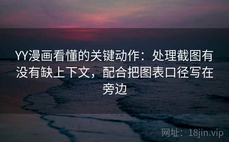 YY漫画看懂的关键动作：处理截图有没有缺上下文，配合把图表口径写在旁边